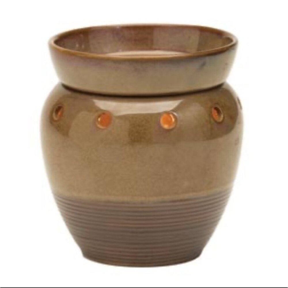 Scentsy Mid Size‎ Warmer LIMESTONE New Wax Melter Open Box Earthtones